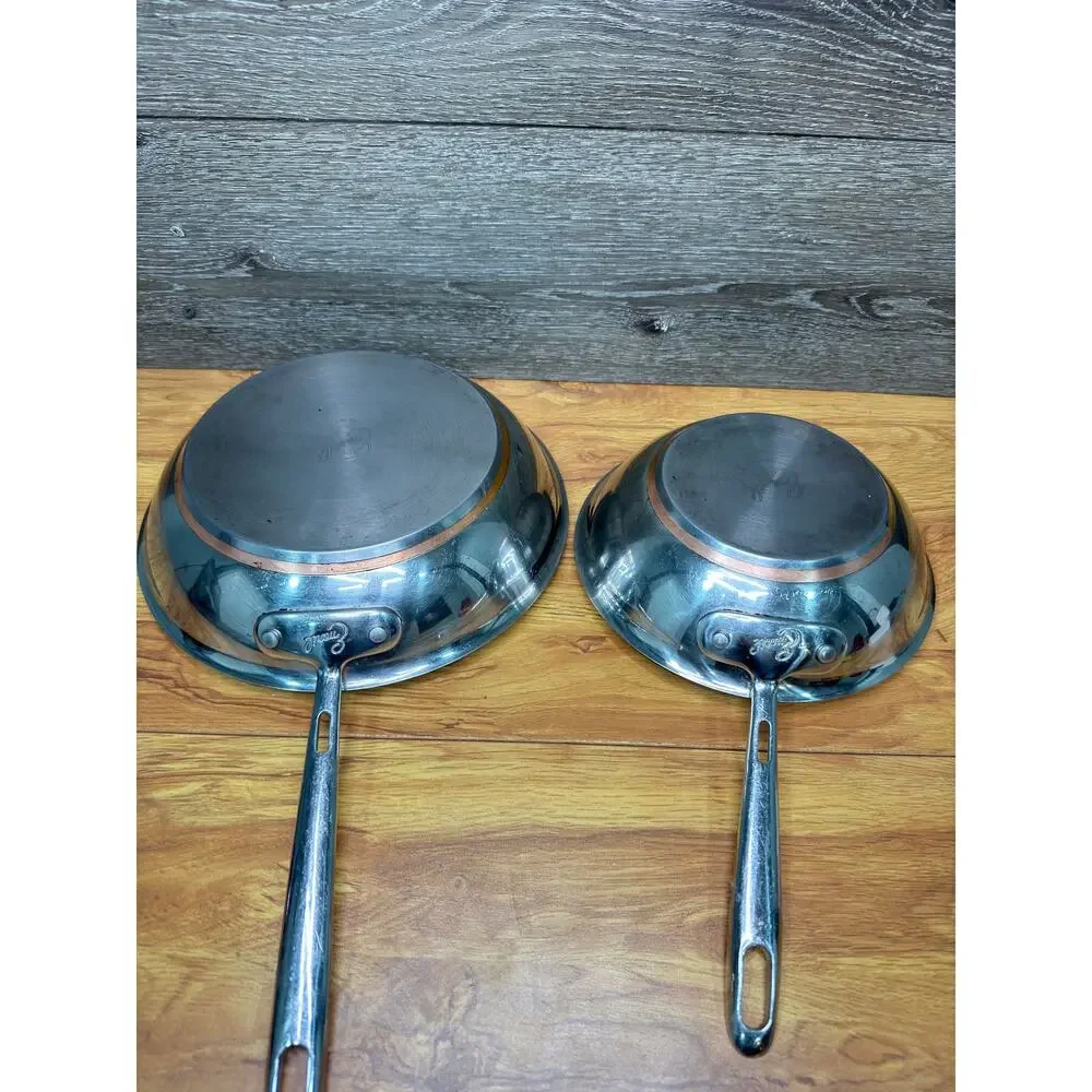 Emeril By All Clad 10 in & 8 in Copper Core Stainless Steel Fry Pan Skillet~2 Pc